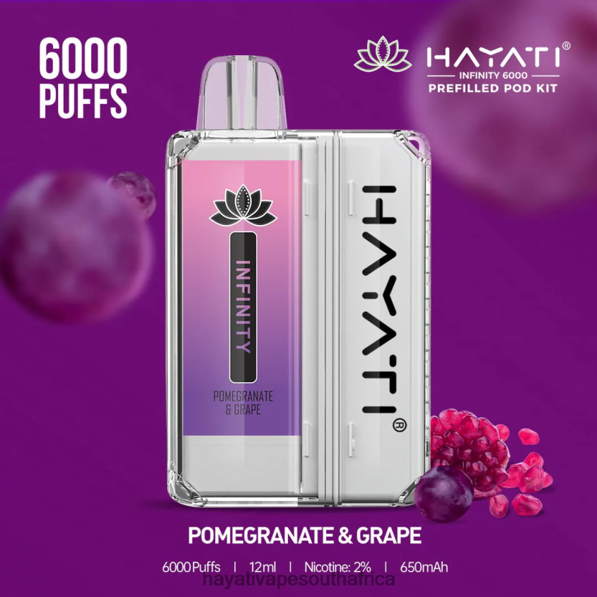 Hayati Vape Near Me - Hayati Infinity 6000 Pod Kits Pomegranate & Grape 46222V156