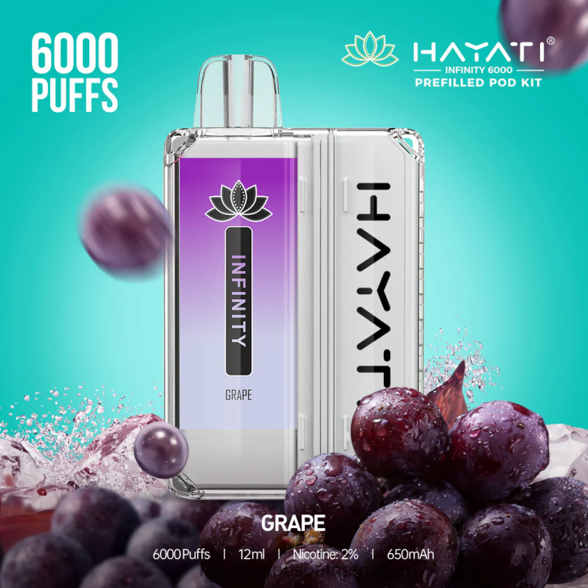 Hayati Vape Price - Hayati Infinity 6000 Pod Kits Grape 46222V150