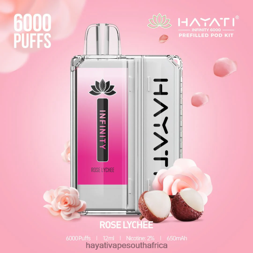 Hayati Vape Shop - Hayati Infinity 6000 Pod Kits Rose Lychee 46222V158